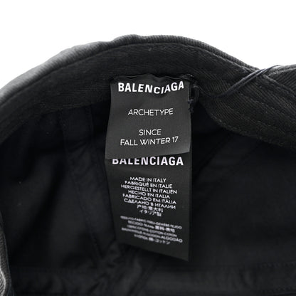 Balenciaga Cotton Drill Logo Classic Baseball Cap 59 L Black White 8 of 9