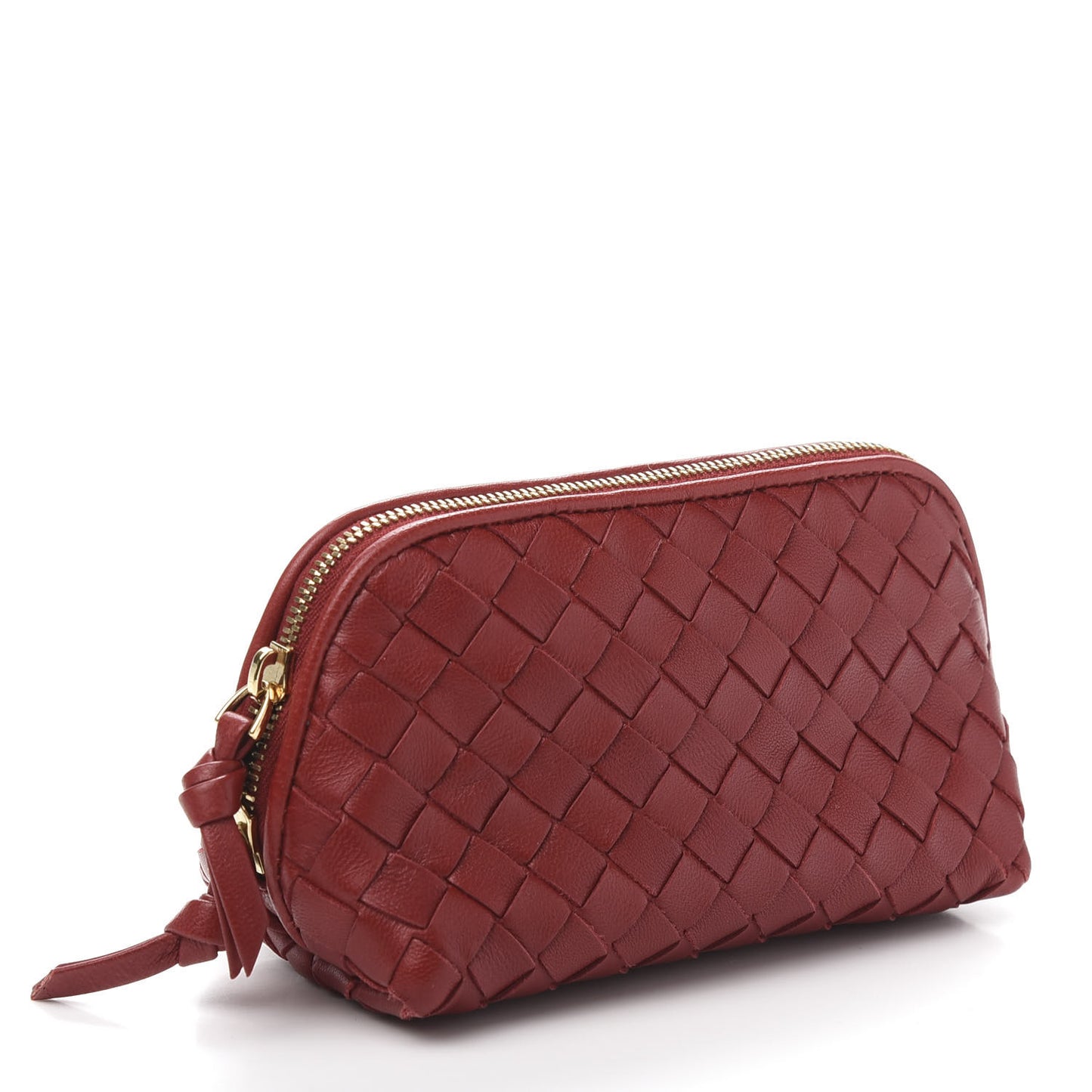 Nappa Intrecciato Cosmetic Pouch Red
