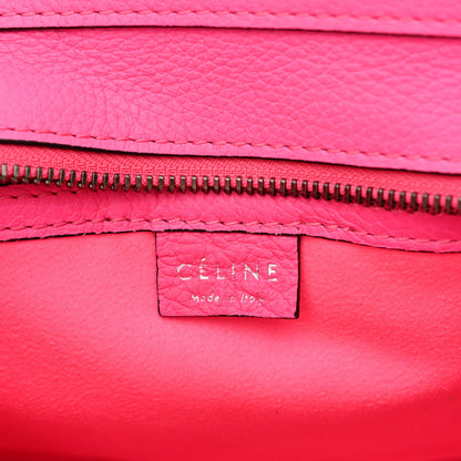 Celine Drummed Calfskin Nano Luggage Fuchsia 6 of 10