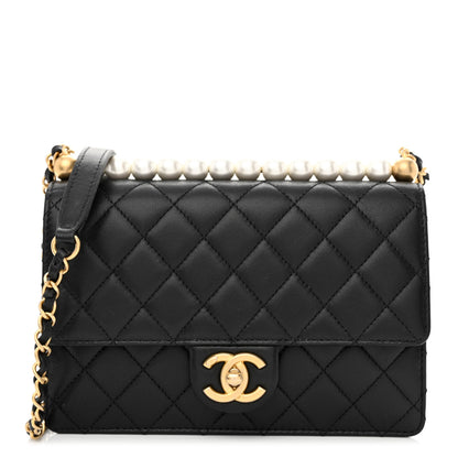 Chanel Goatskin Quilted Small Chic Pearls Flap Black 1 of 12
