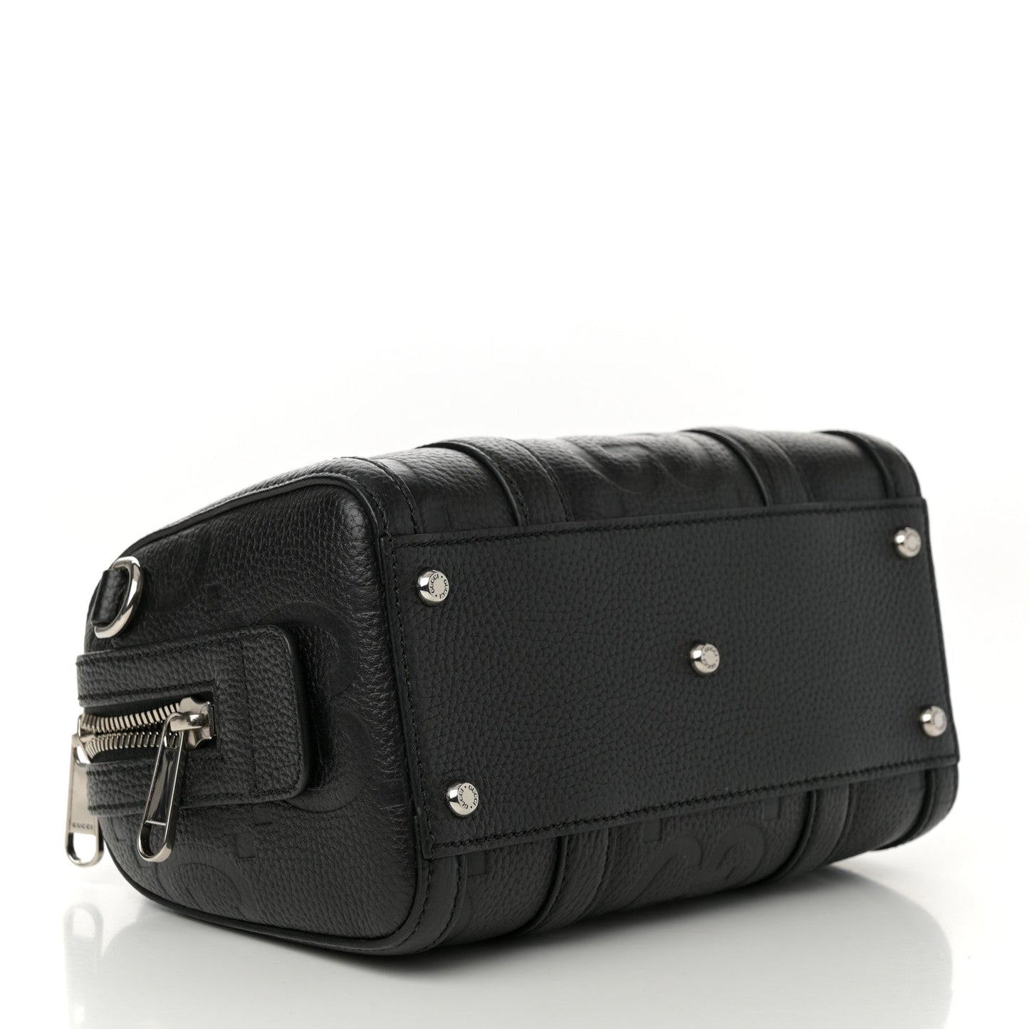 Piuma Calfskin Jumbo GG Embossed Mini Duffle Bag Black