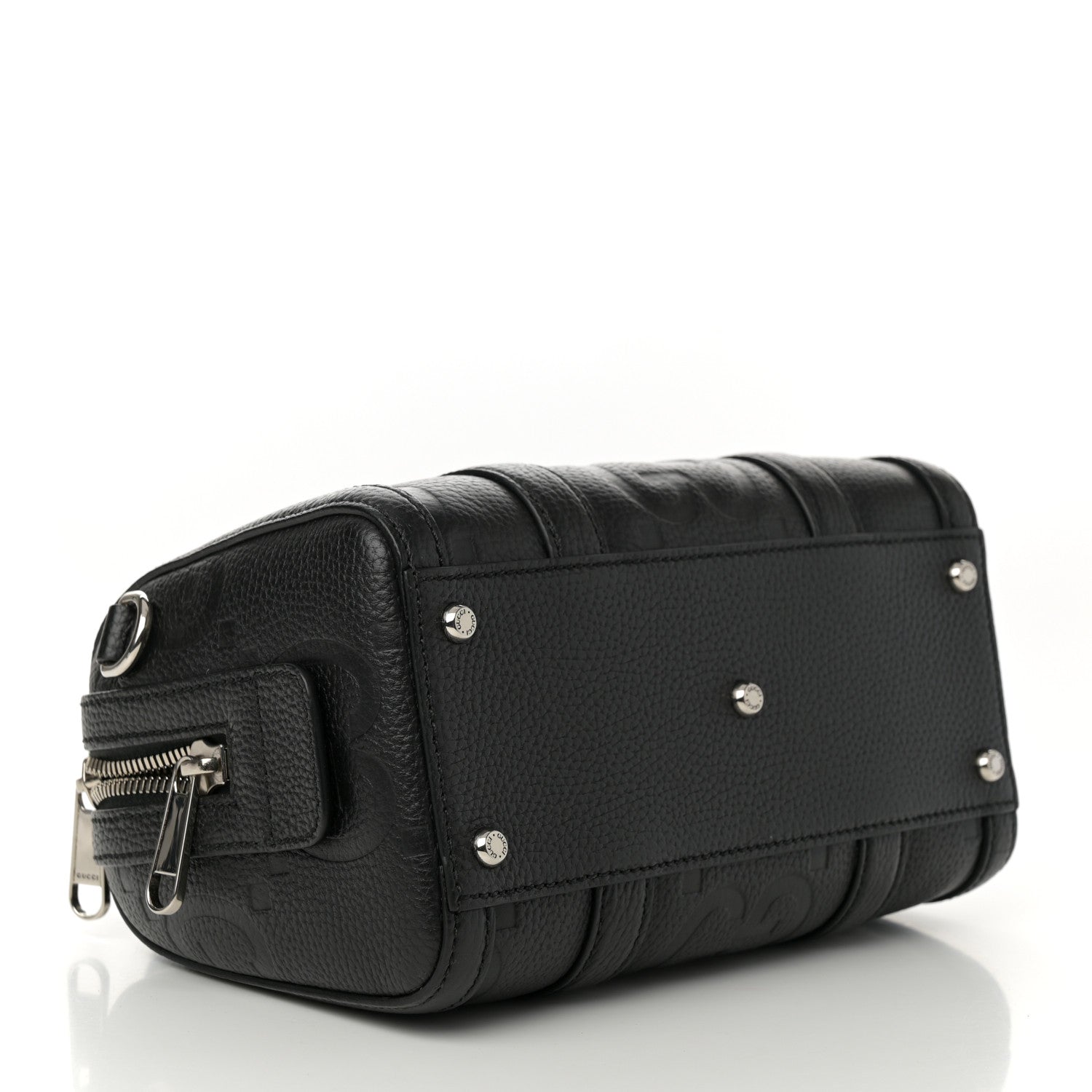 Gucci Piuma Calfskin Jumbo GG Embossed Mini Duffle Bag Black 4 of 11