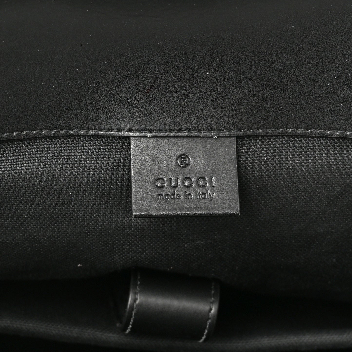 Soft GG Supreme Monogram Appia Calfskin Web Double Buckle Backpack Black