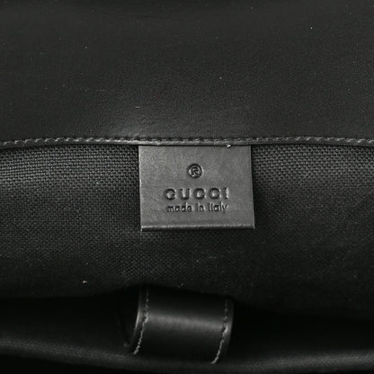 Gucci Soft GG Supreme Monogram Appia Calfskin Web Double Buckle Backpack Black 6 of 13