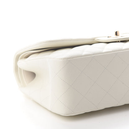Chanel Caviar Quilted Jumbo Double Flap White 8 of 9
