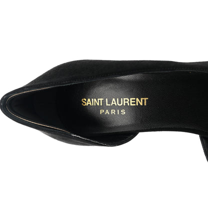 Saint Laurent Suede Janis 105 D'Orsay Pumps 38 Black 8 of 10