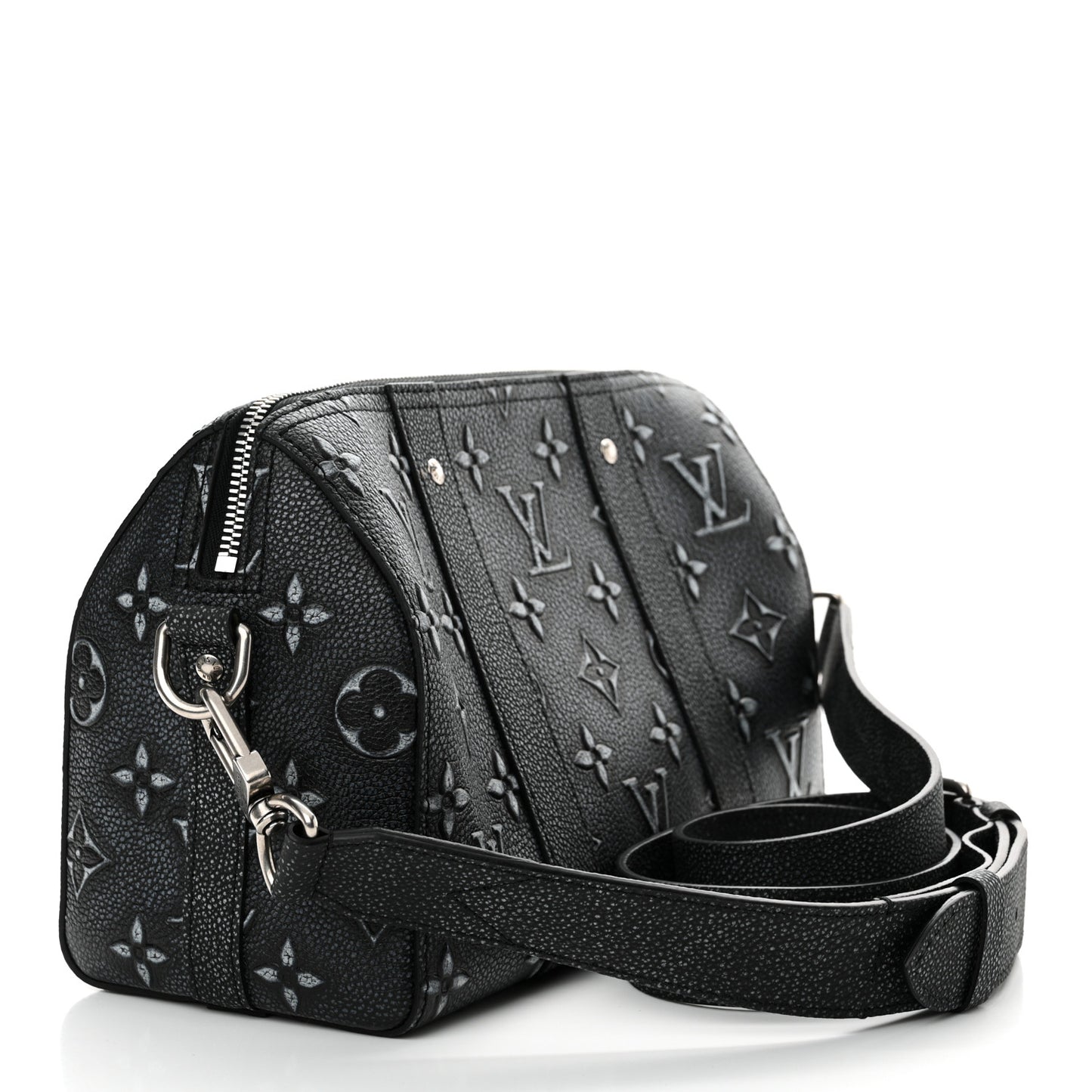 Cowhide Faded Monogram City Keepall Charcoal