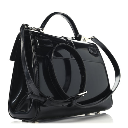 Saint Laurent Shiny Calfskin Le Fermoir Top Handle Bag Small Black 3 of 9