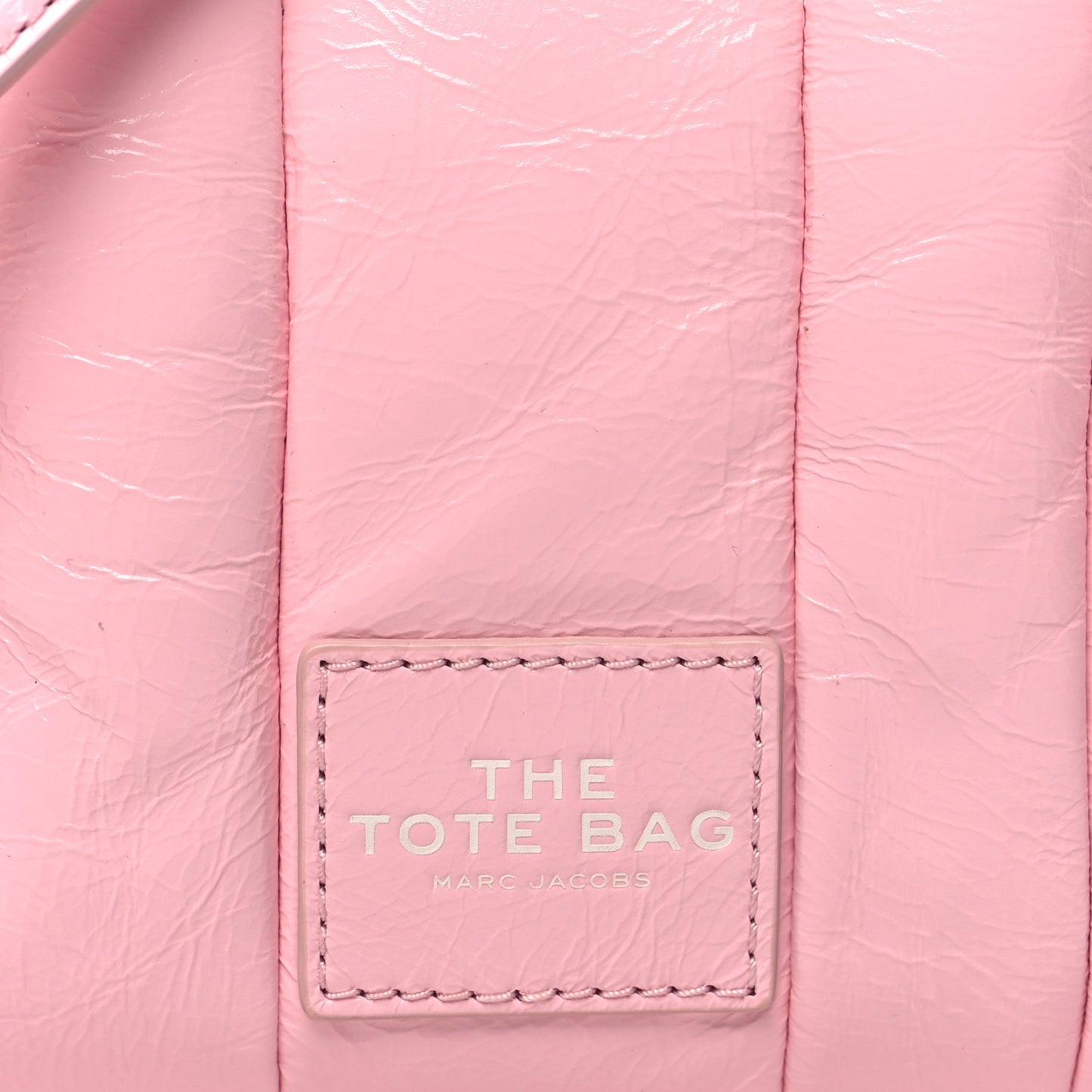 Shiny Crinkled Calfskin Mini The Tote Bag Pink