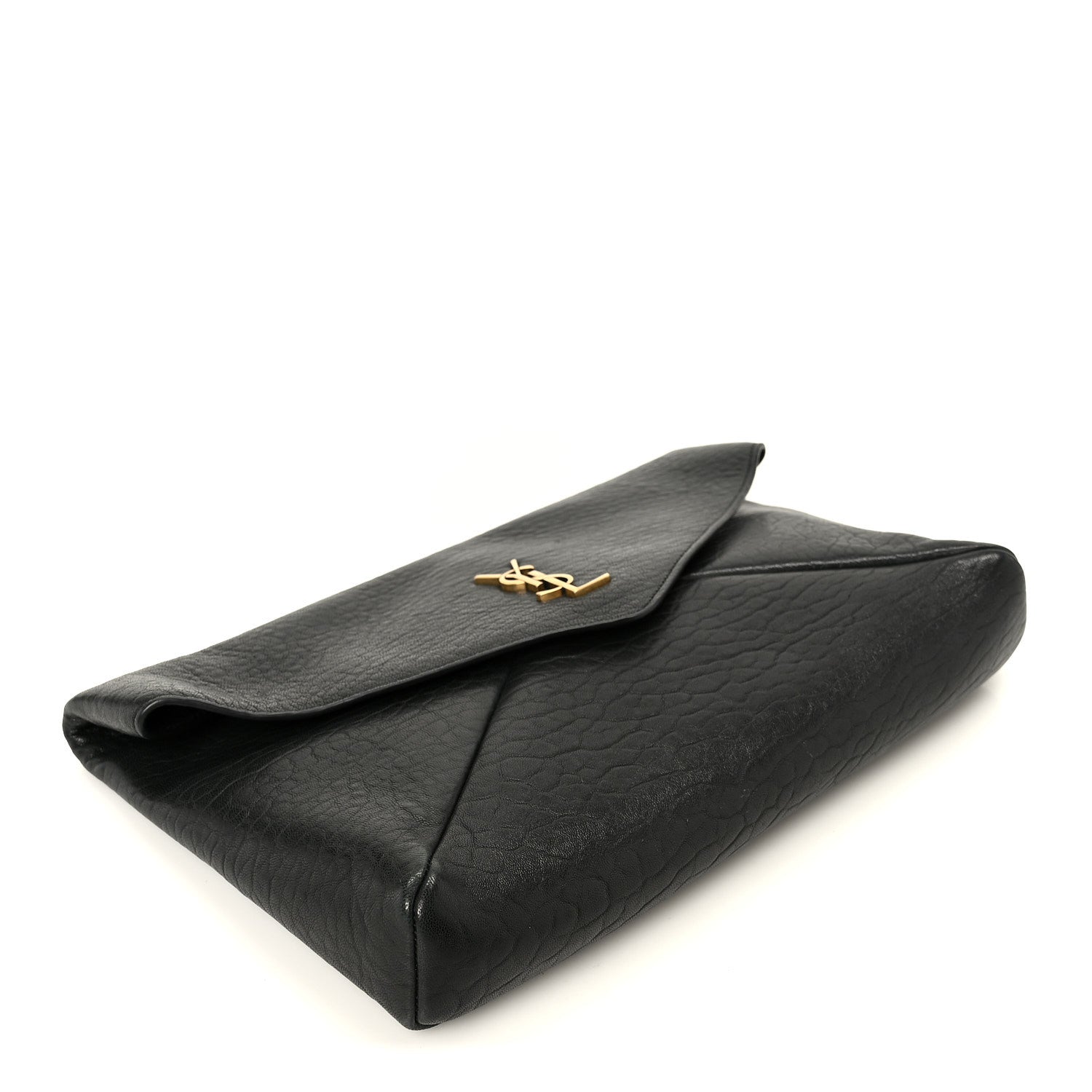 Saint Laurent Grained Lambskin Cassandre Envelope Pouch Black 4 of 8
