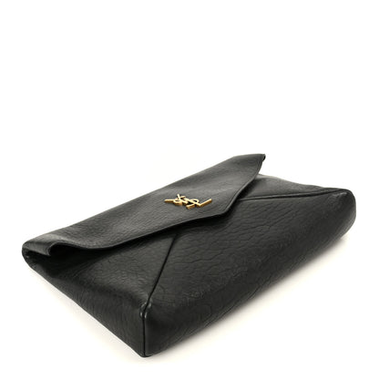 Saint Laurent Grained Lambskin Cassandre Envelope Pouch Black 4 of 8