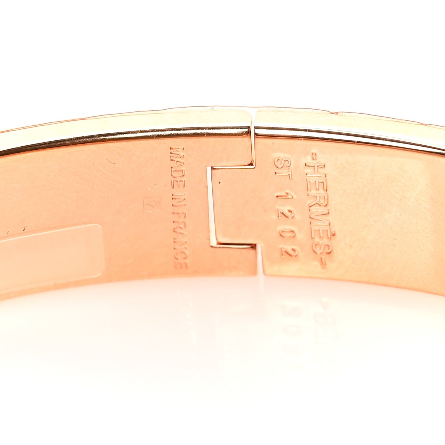 Enamel Narrow Clic Clac H Bracelet PM Marron Glace