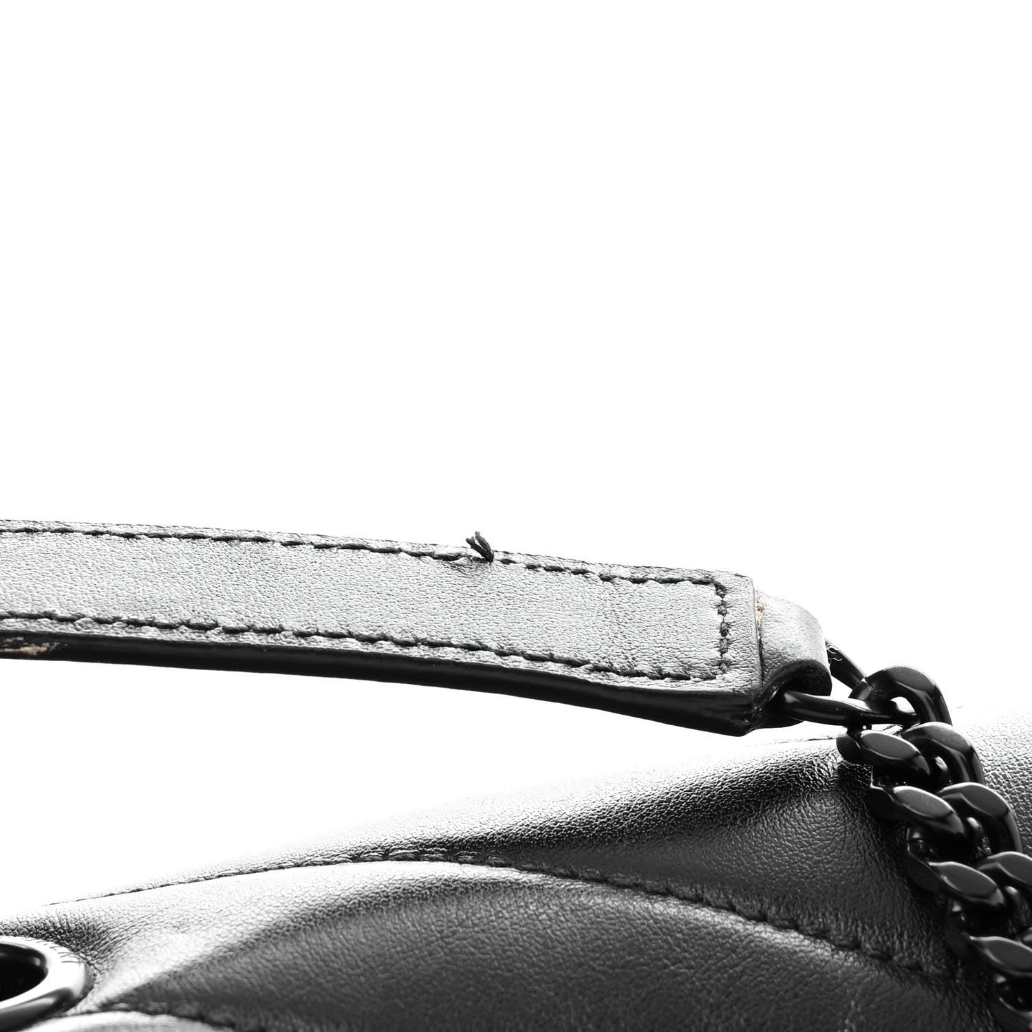 Saint Laurent Calfskin Y Quilted Monogram Monochrome Medium Loulou Chain Satchel Black 11 of 13