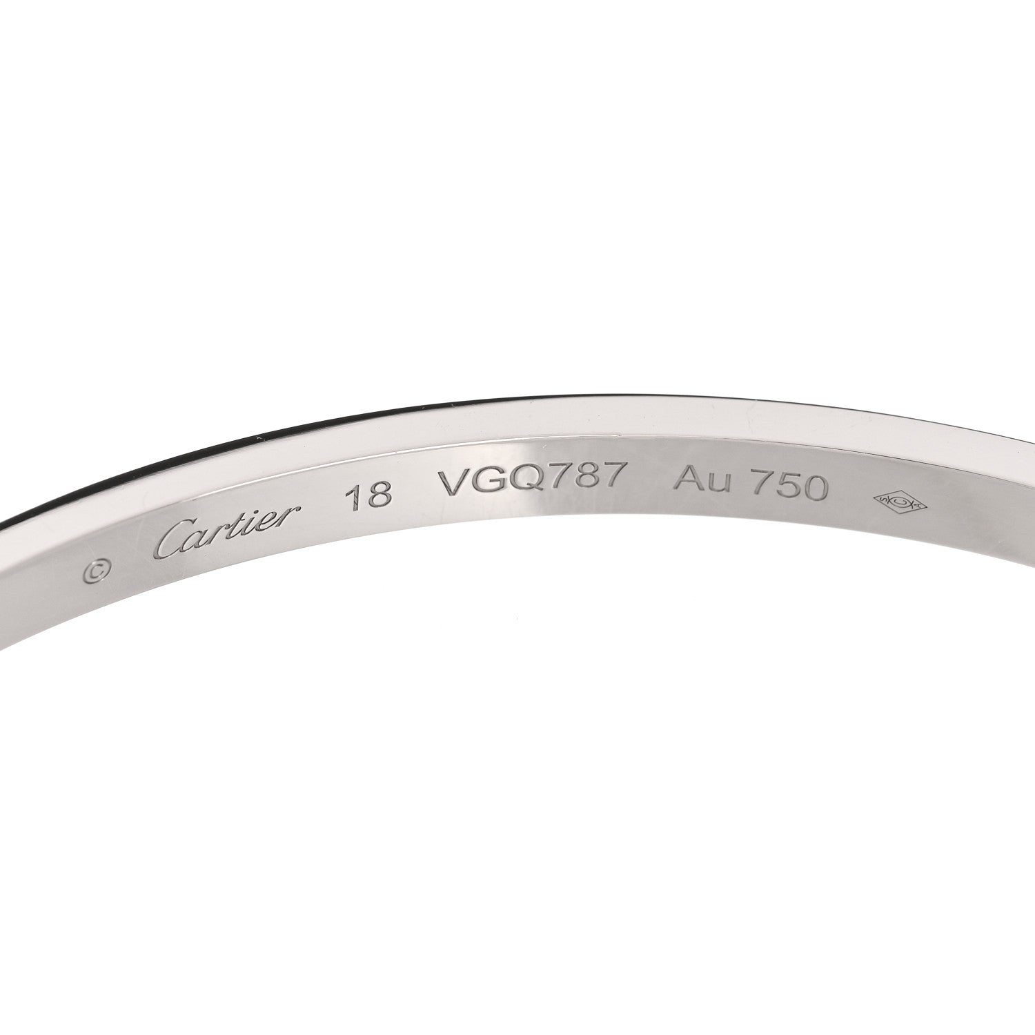 Cartier 18K White Gold Small LOVE Bracelet 18 4 of 9