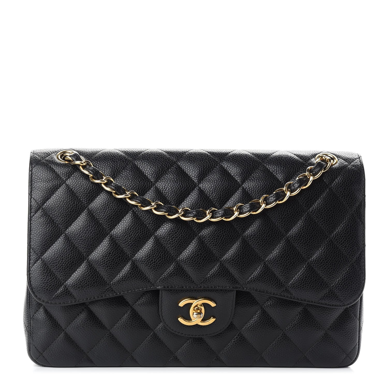 Chanel Caviar Quilted Jumbo Double Flap Black 1 of 10