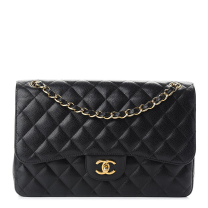 Chanel Caviar Quilted Jumbo Double Flap Black 1 of 10