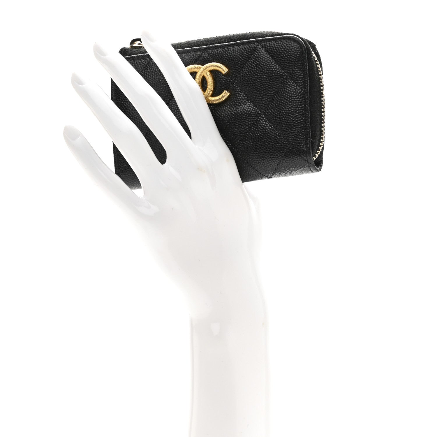 Chanel Caviar Quilted Zipped Key Holder Case Black 2 of 9