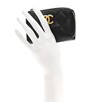 Chanel Caviar Quilted Zipped Key Holder Case Black 2 of 9