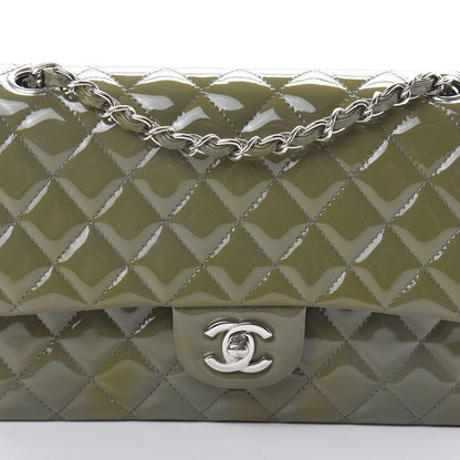 Chanel Patent Calfskin Quilted Medium Double Flap Grey 8 of 14