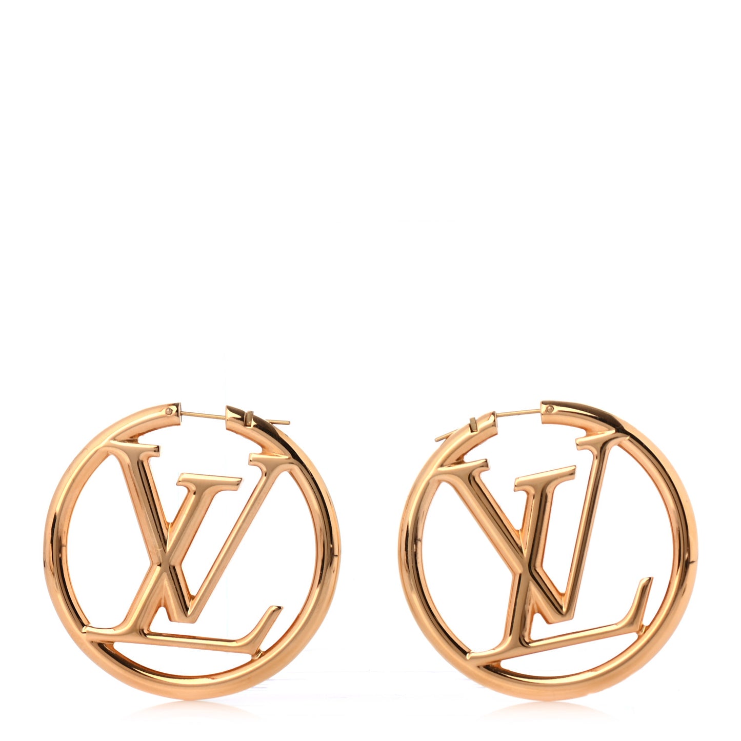Metal Louise Hoop Earrings Gold