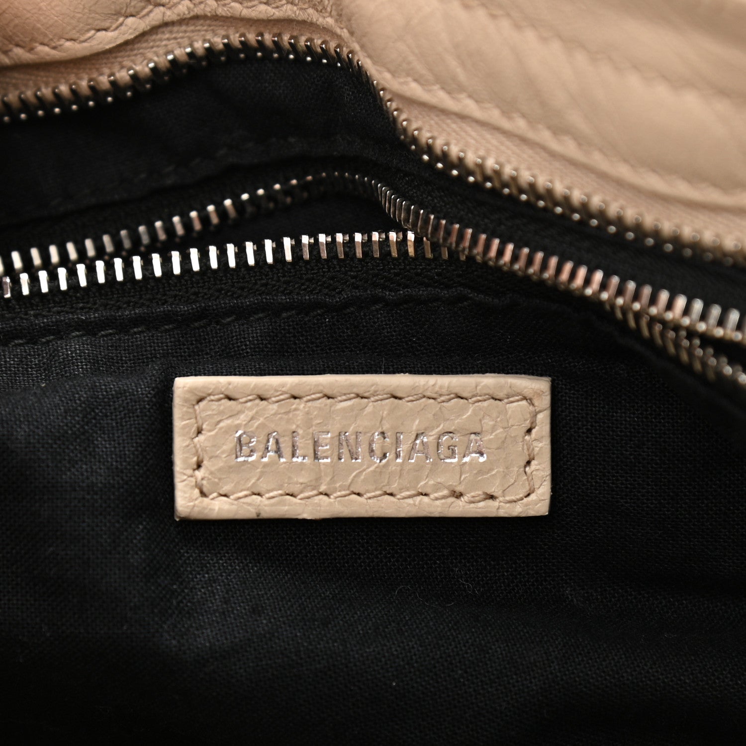 Balenciaga Agneau Classic Silver Hardware S City Logo Strap Light Beige Black 6 of 10