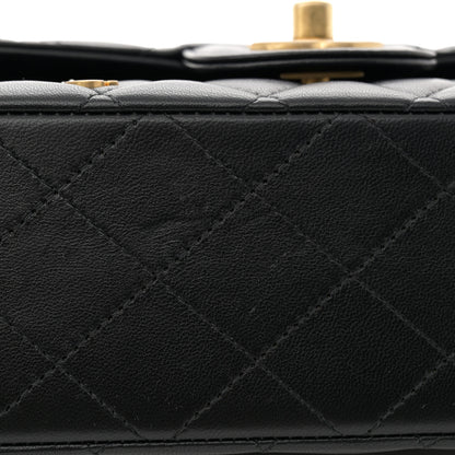Chanel Lambskin Quilted Medium Rue Cambon Charms Double Flap Black 11 of 13