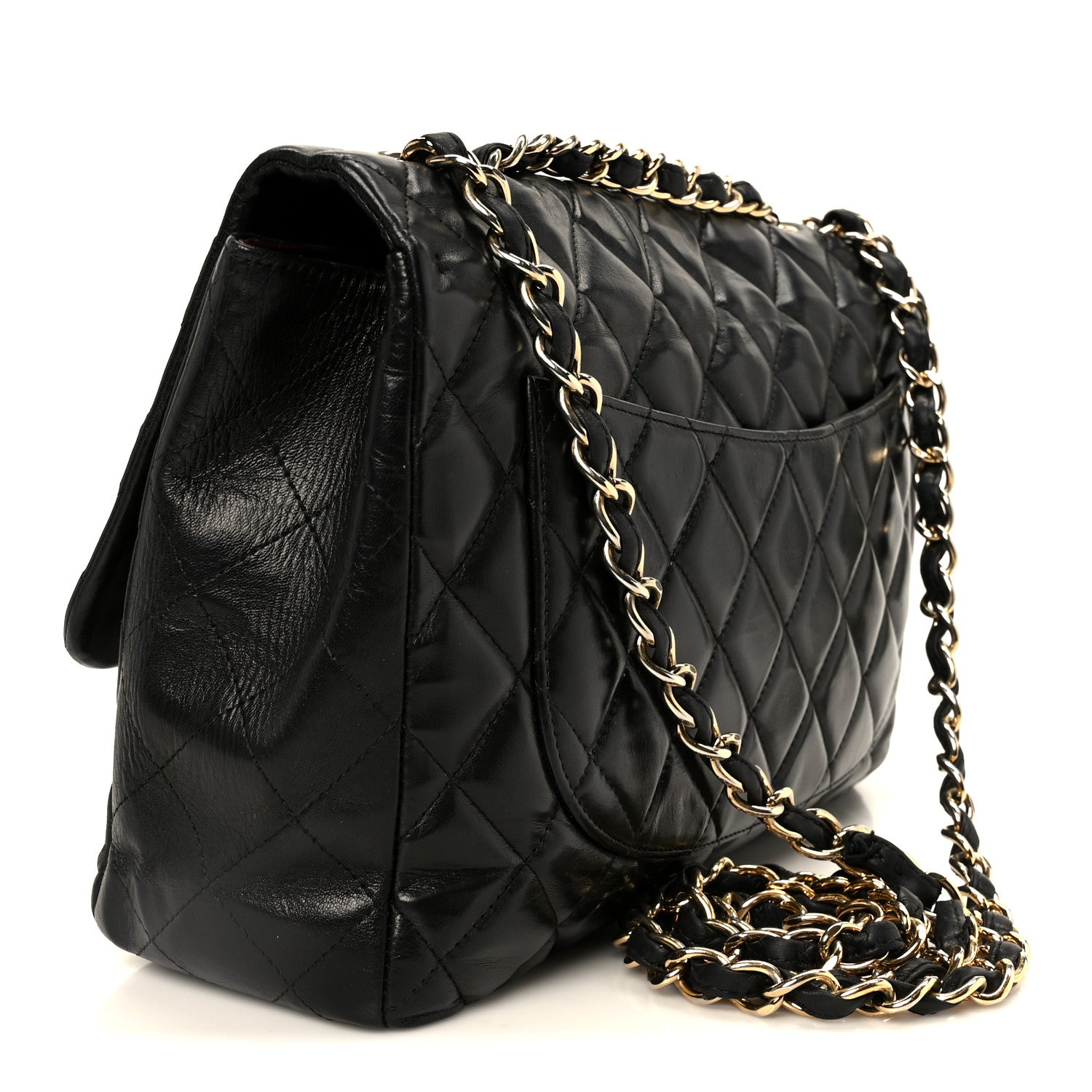 Chanel Lambskin Quilted Jumbo Single Flap Black 2 of 14