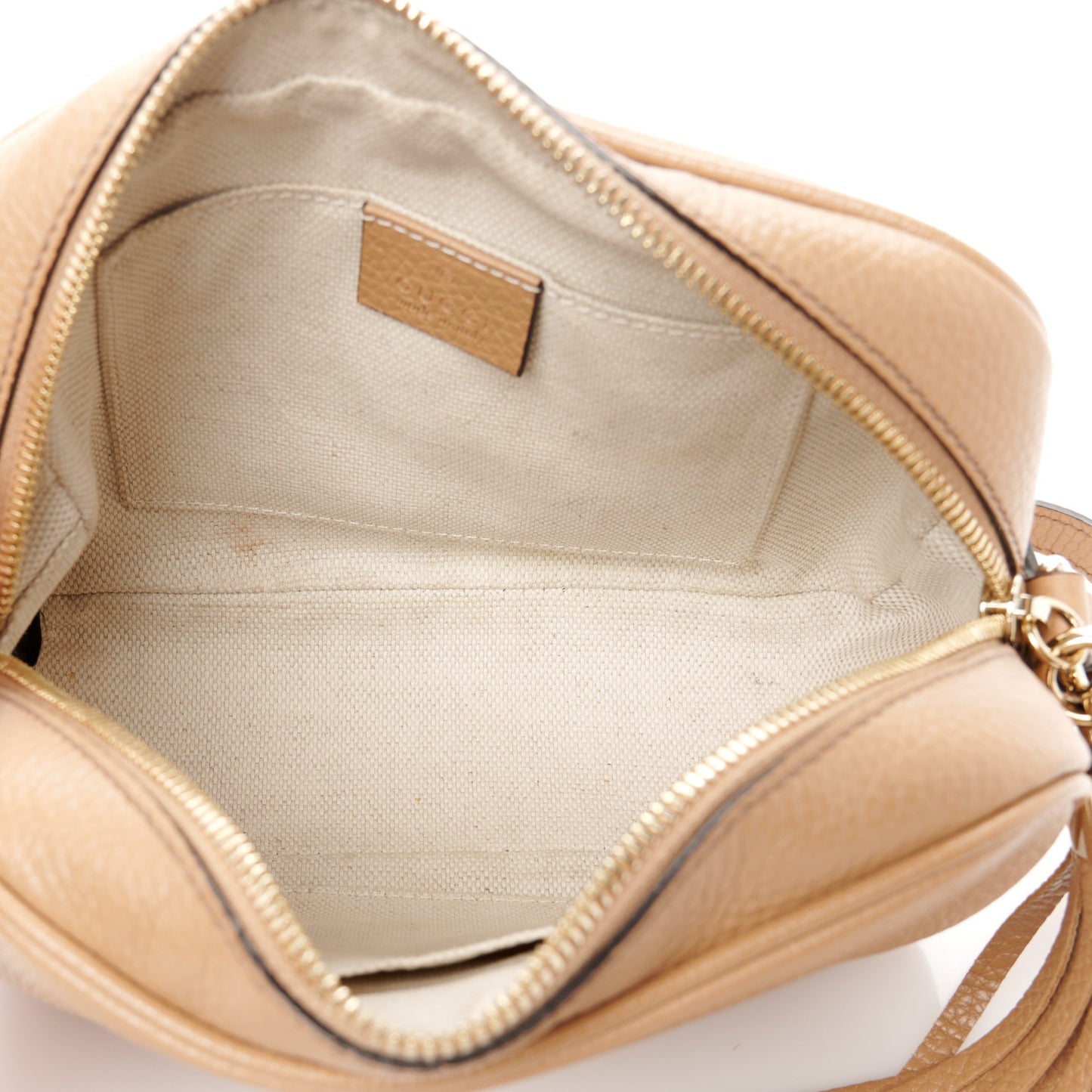 Pebbled Calfskin Small Soho Disco Bag Camelia
