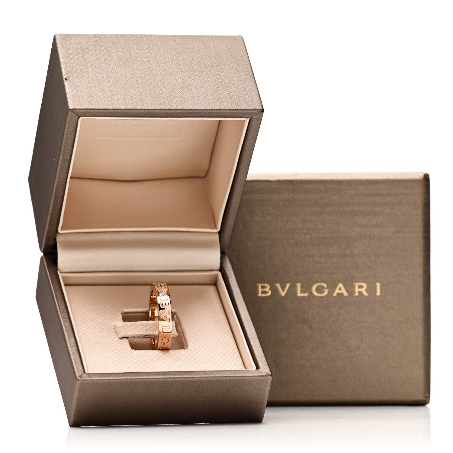 Bulgari 18K Rose Gold Diamond B.Zero1 Essential Band Ring 55 7.25 6 of 6