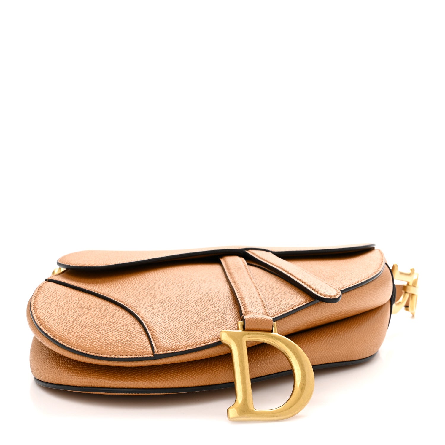 Christian Dior Grained Calfskin Saddle Bag Camello 3 of 9