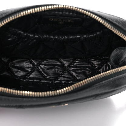 Chanel Caviar Quilted Small Curvy Pouch Cosmetic Case Black 5 of 11