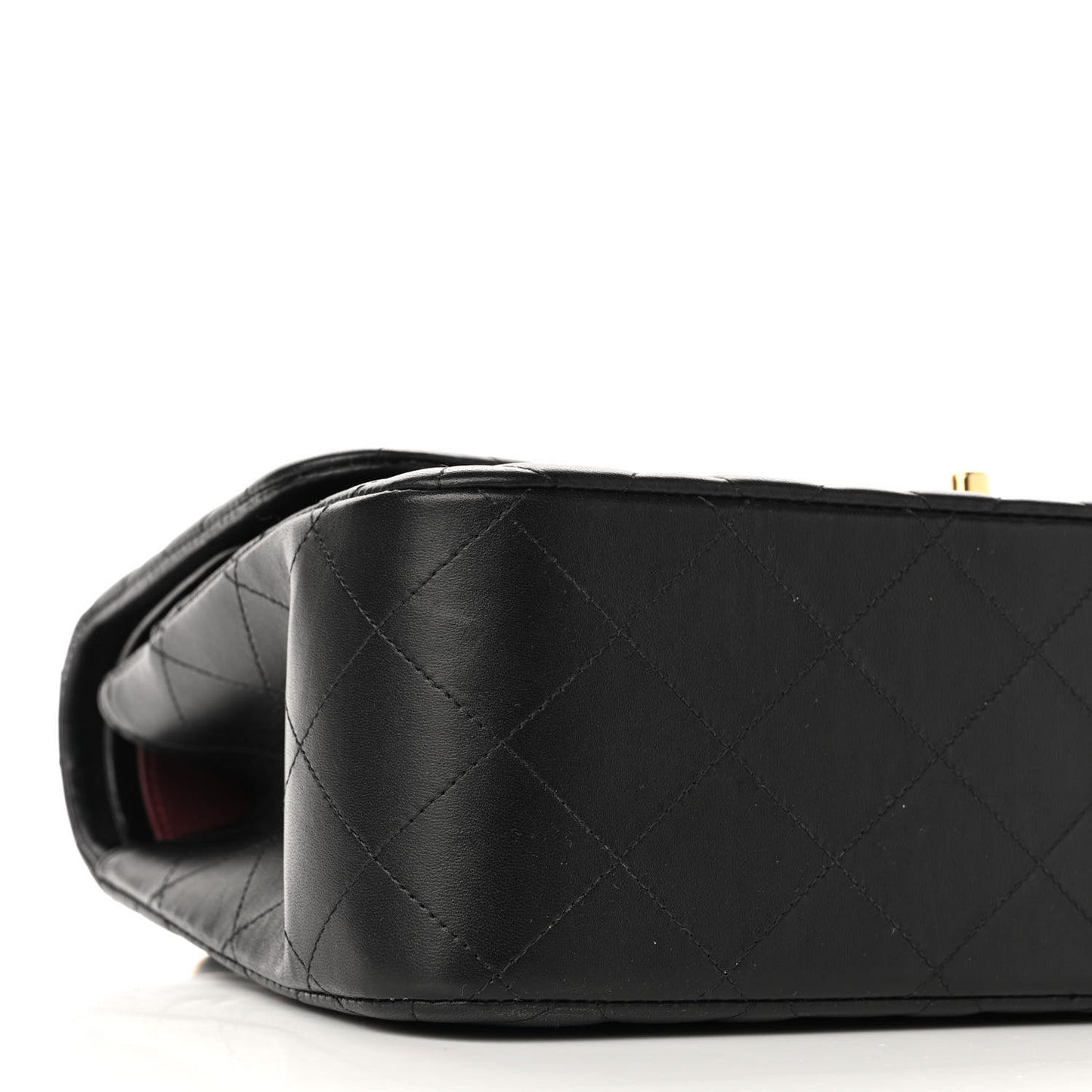 Lambskin Quilted Jumbo Double Flap Black