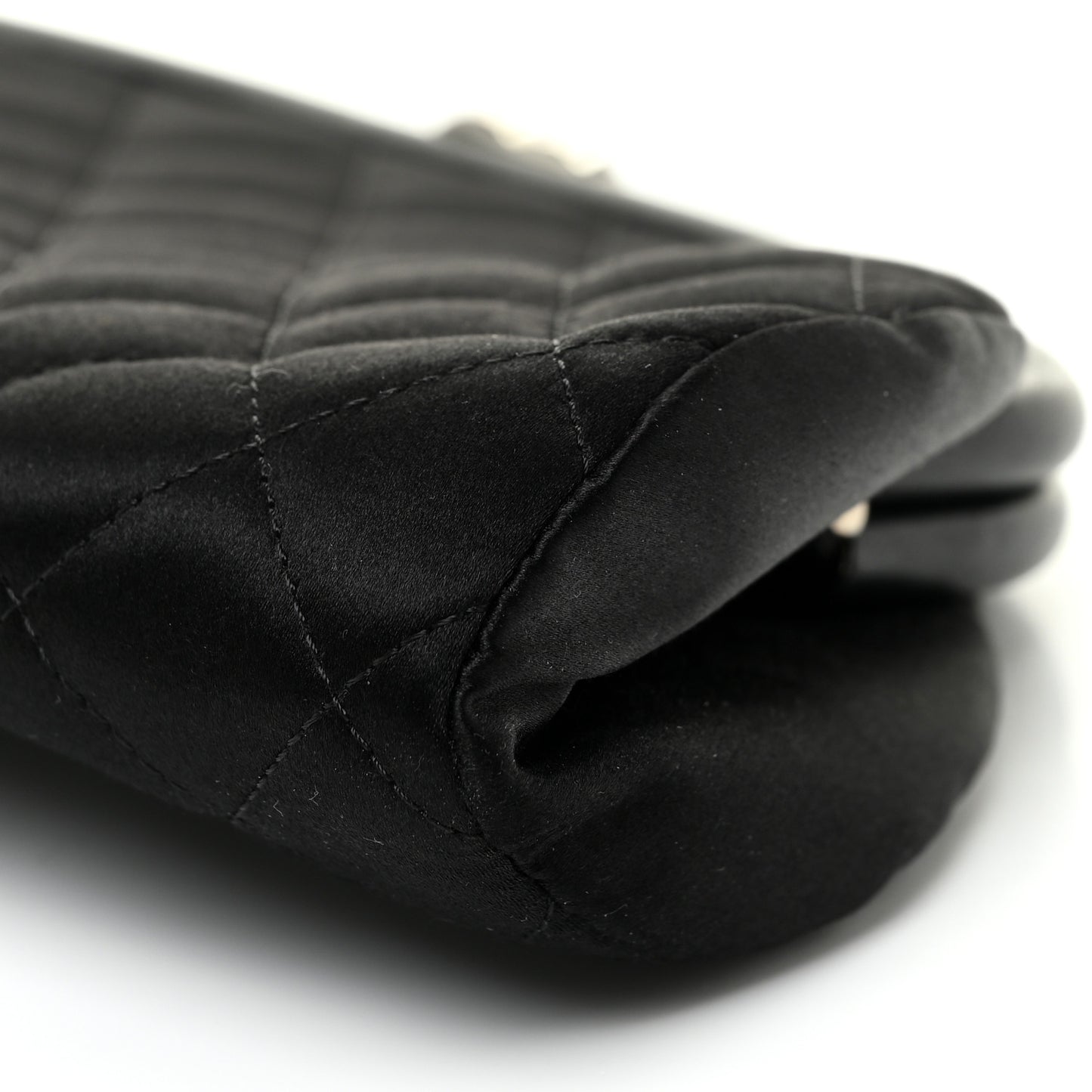 Satin Quilted Timeless Clutch Black