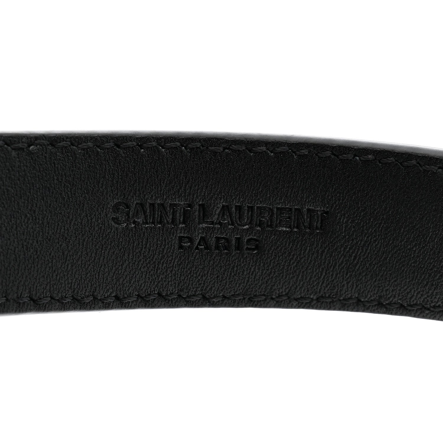 Saint Laurent Smooth Calfskin Monogram Square Buckle Belt 85 34 Black 3 of 7