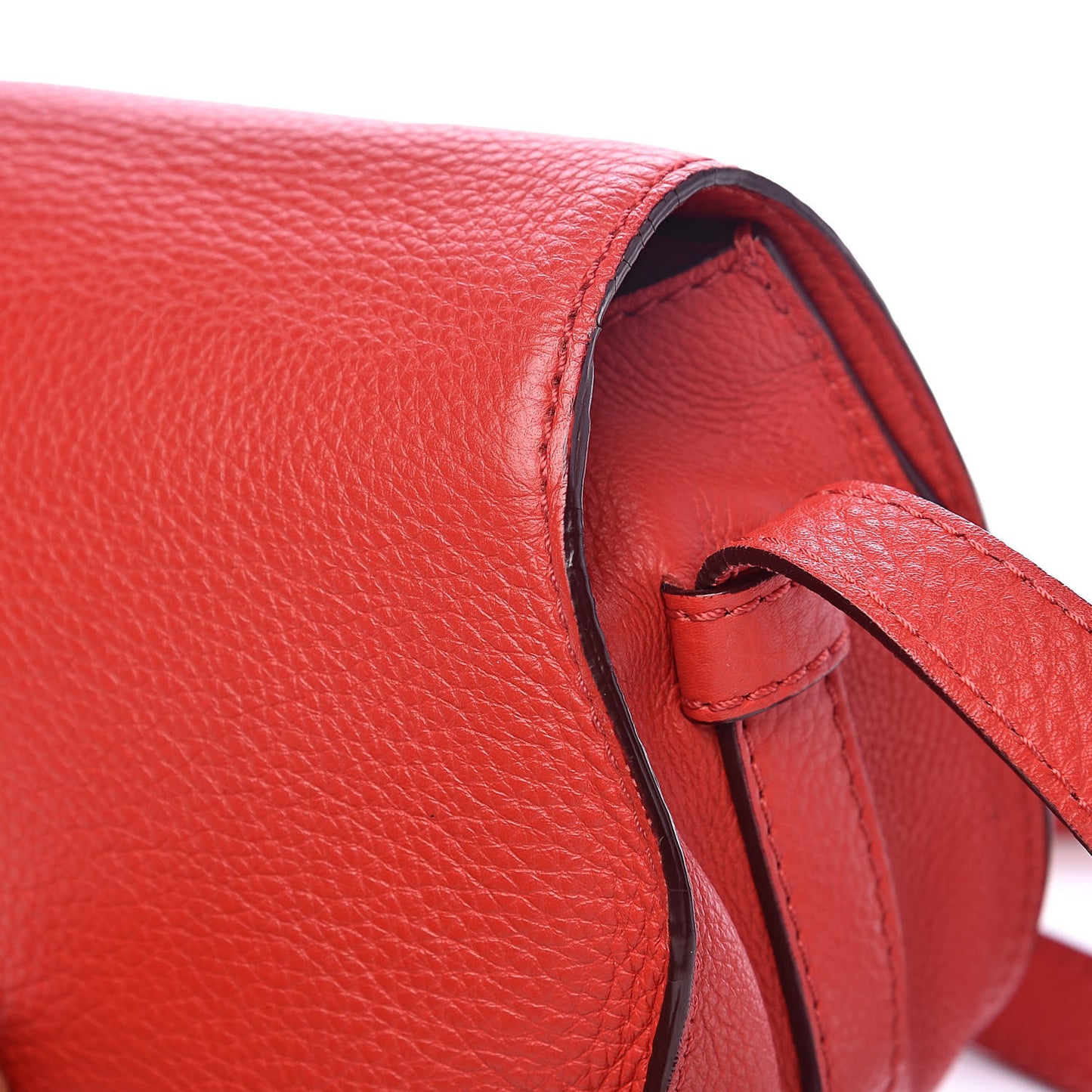 Calfskin Mini Marcie Round Crossbody Bag Red
