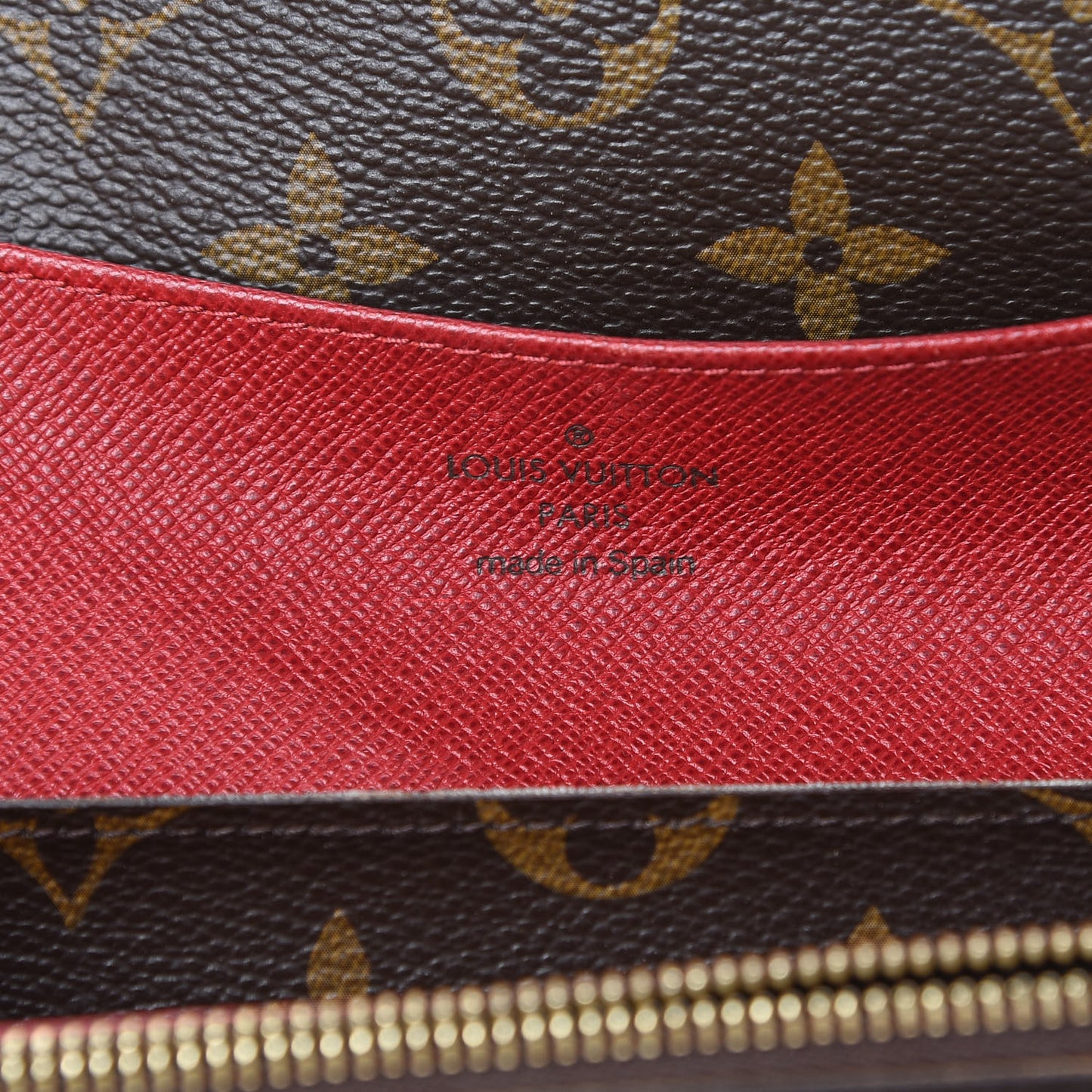 Monogram Emilie Wallet Red