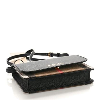 Burberry Derby Calfskin House Check Wallet On Chain Black 3 of 7