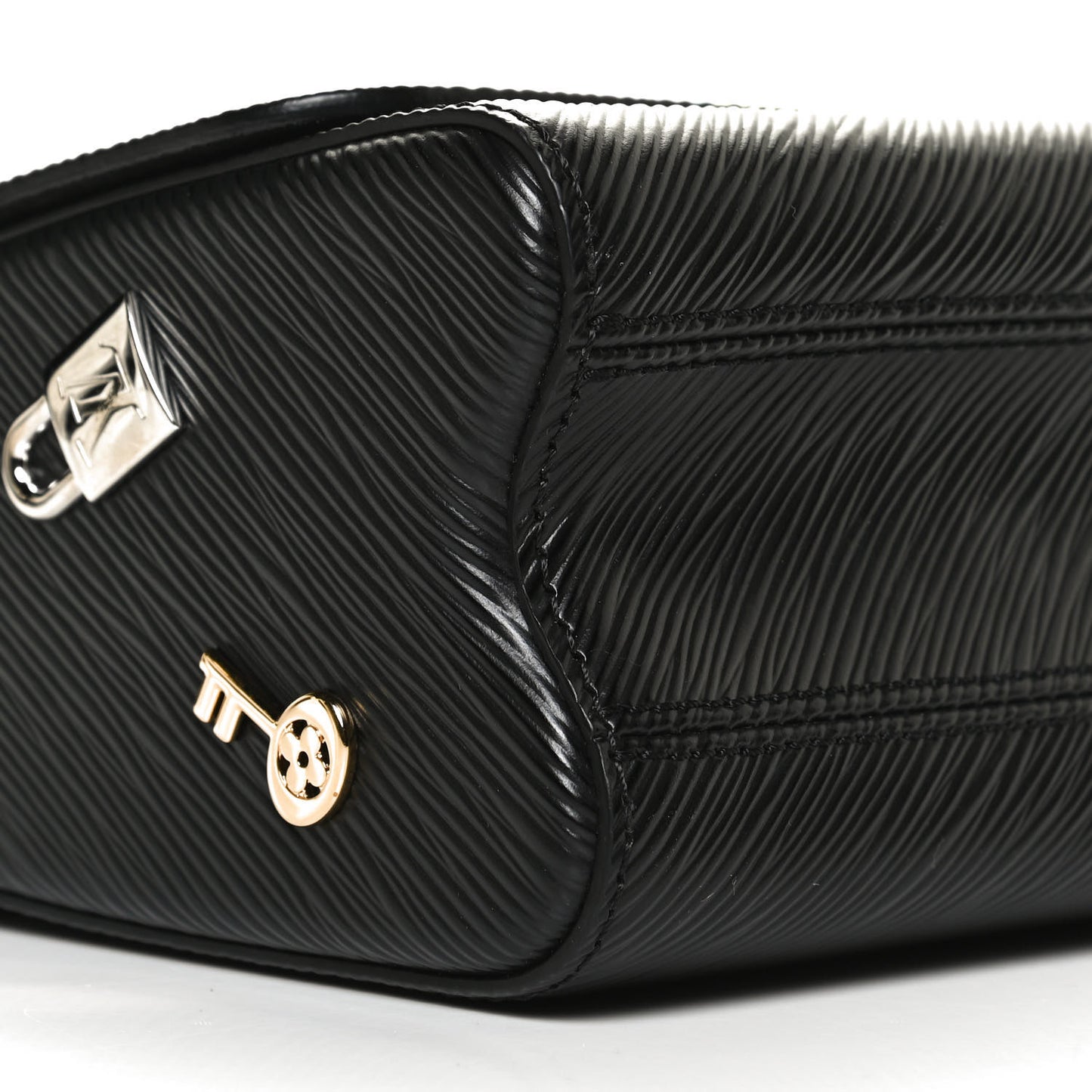 Epi Love Lock Twist Shoulder Bag MM Black