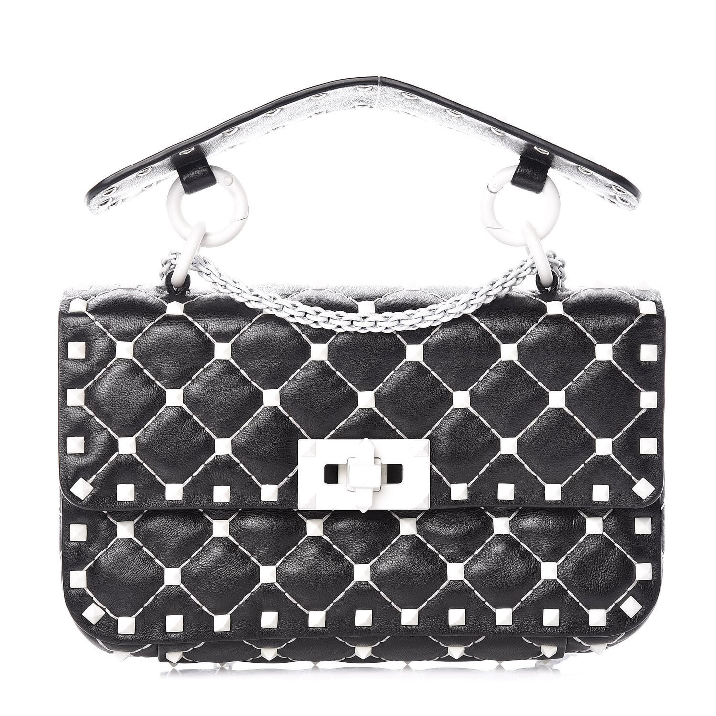 Lambskin Small Free Rockstud Spike Shoulder Bag Black