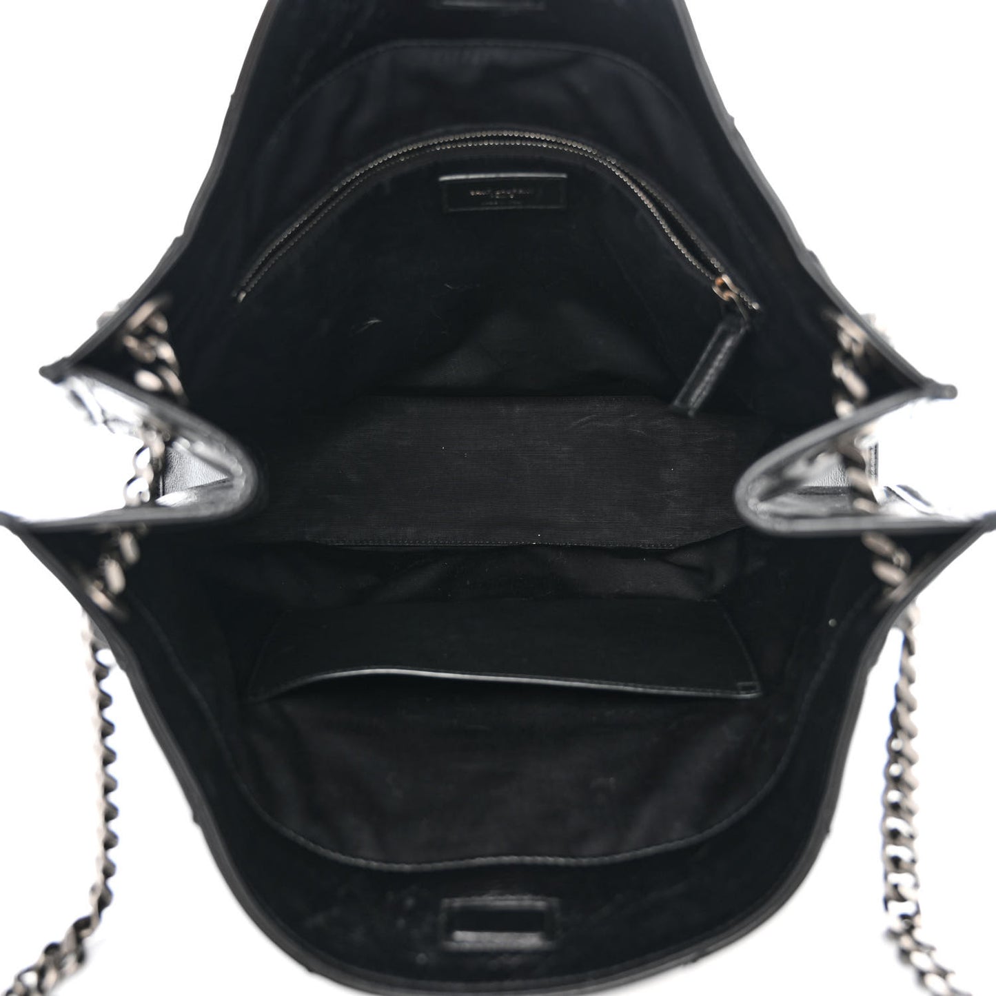 Crinkled Calfskin Matelasse Monogram Large Niki Shopper Tote Black