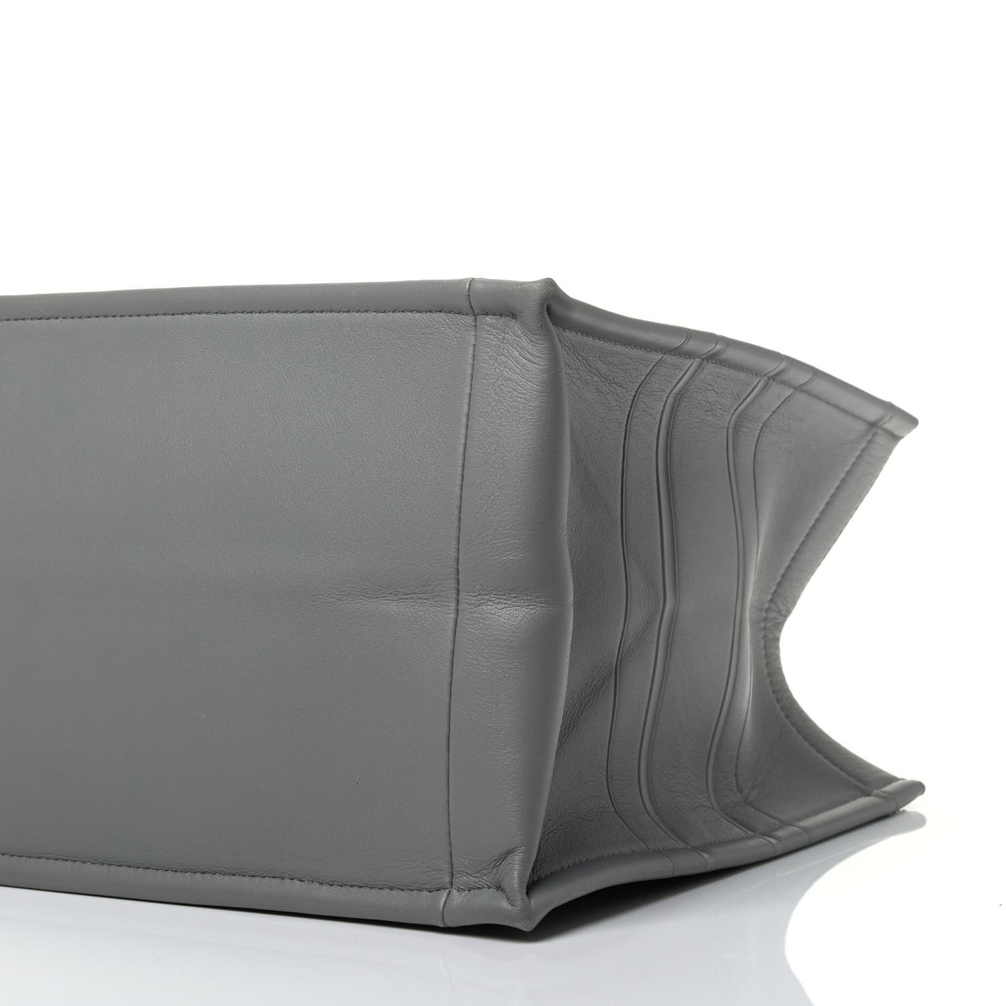 Calfskin Embossed Medium Book Tote Grey Stone