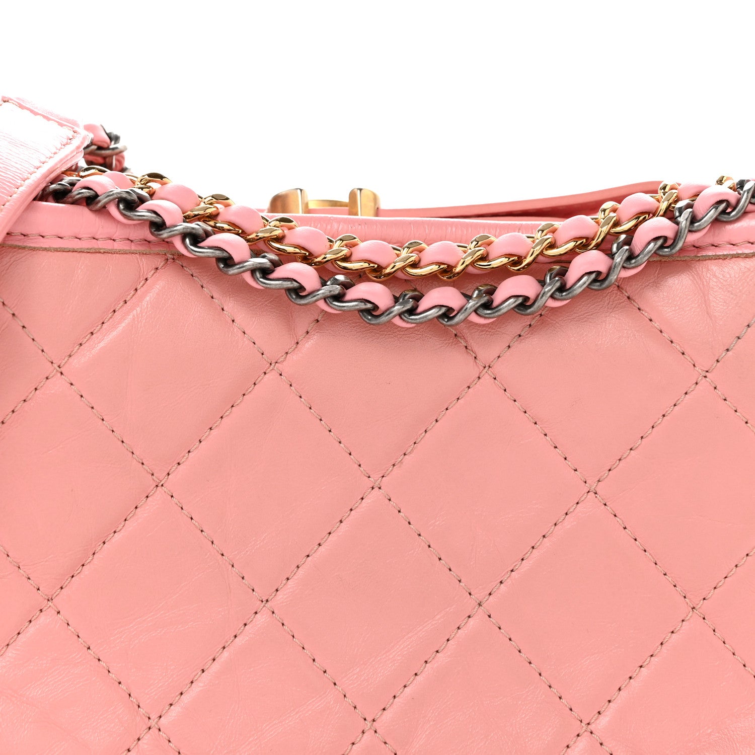 Chanel Aged Calfskin Quilted Small Gabrielle Hobo Pink 8 of 12
