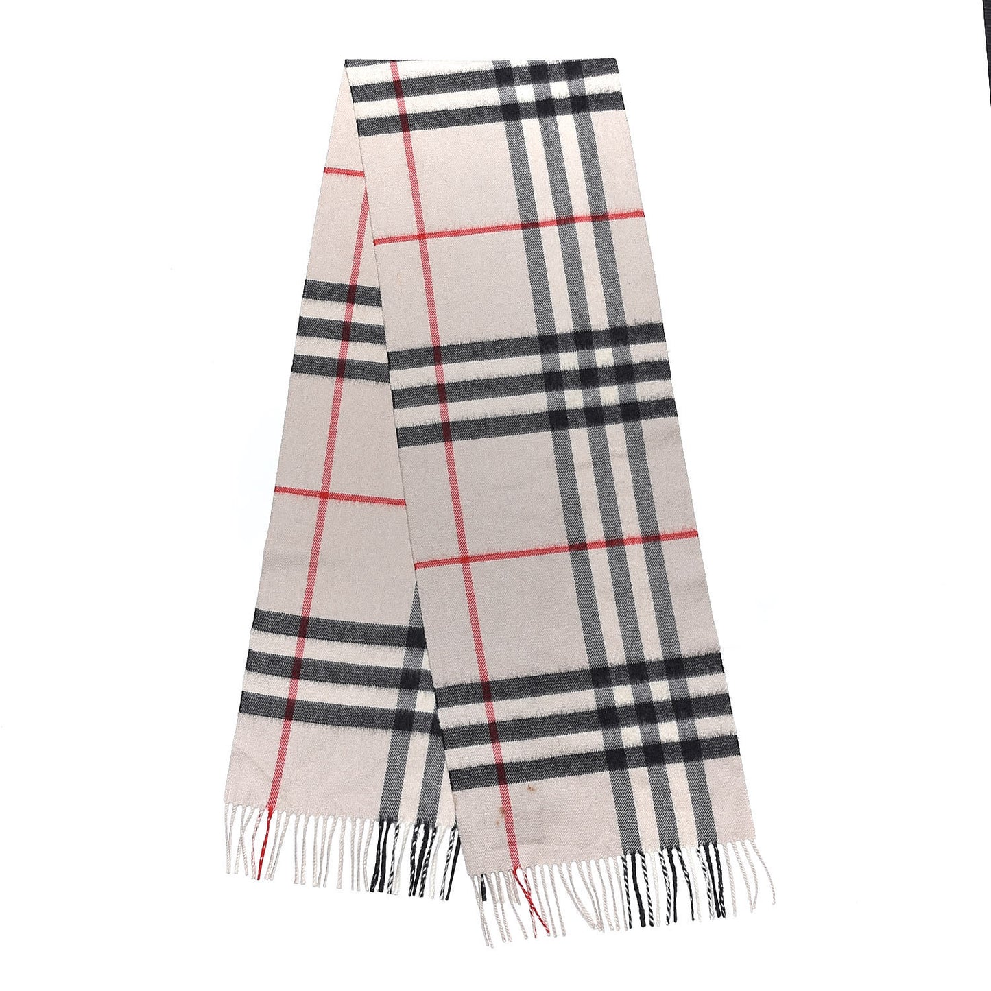Cashmere Check Fringe Scarf Stone