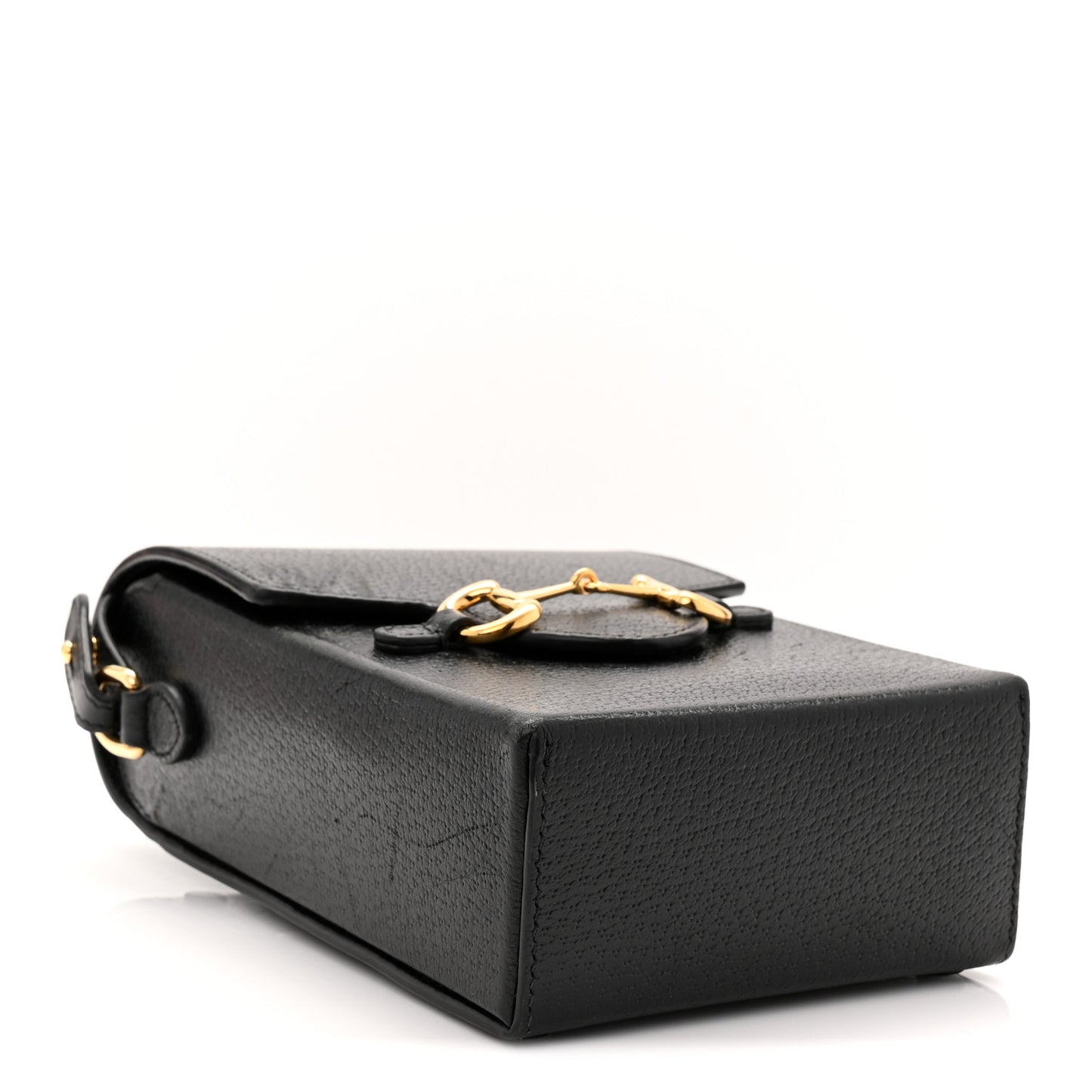 Dollar Calfskin Vertical Horsebit 1955 Crossbody Bag Black