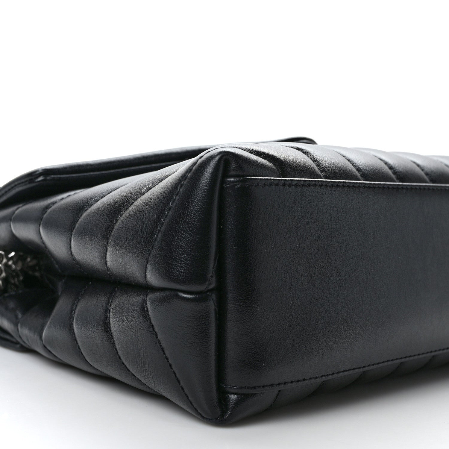 Saint Laurent Calfskin Y Quilted Monogram Small Loulou Chain Satchel Black 8 of 11