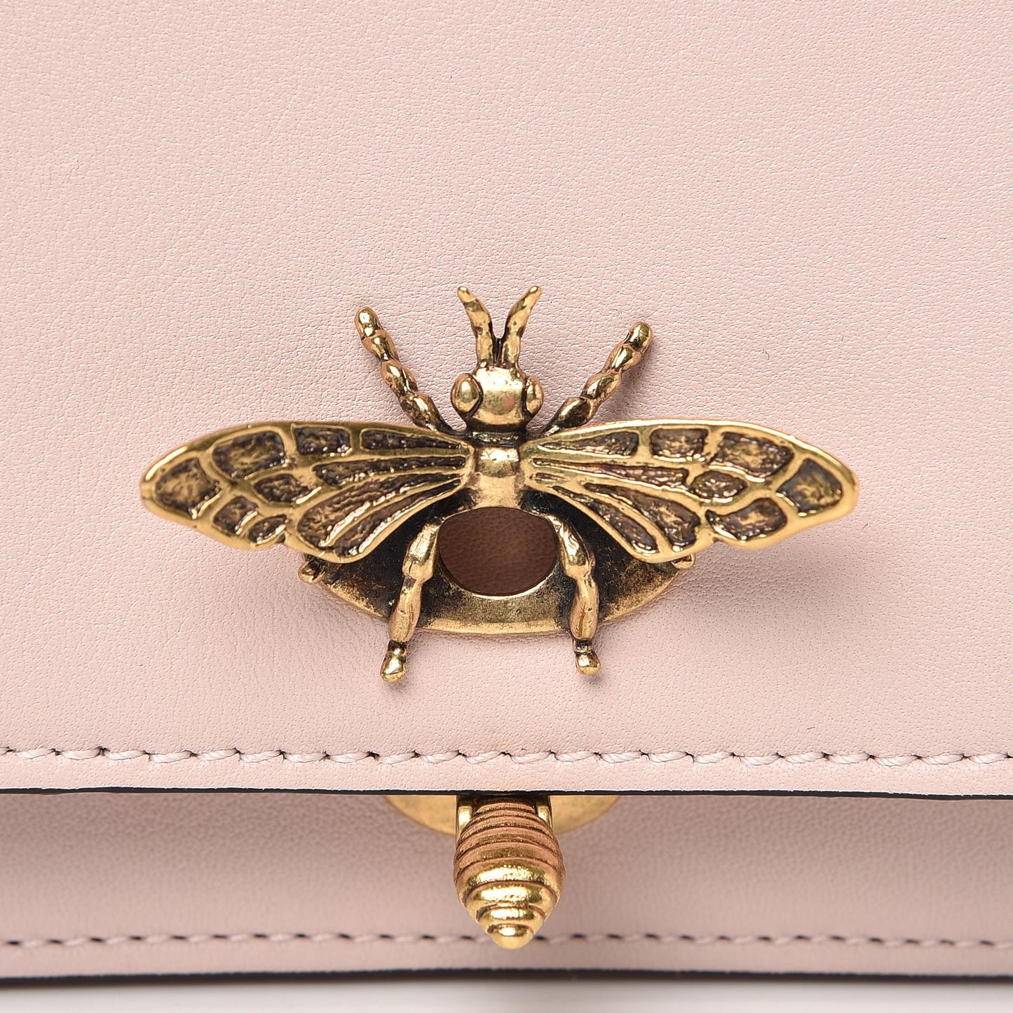 Calfskin Bee Pouch Pink