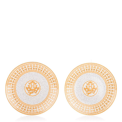 Hermes Porcelain Mosaique au 24 Dessert Plate Set of 2 1 of 5