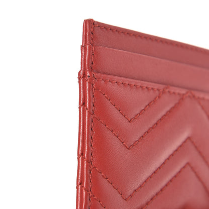 Gucci Calfskin Matelasse GG Marmont Card Holder Hibiscus Red 8 of 8