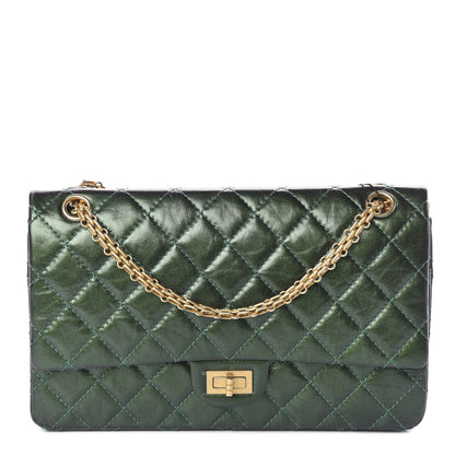 Chanel Metallic Calfskin Quilted 2.55 Reissue 226 Flap Green 1 of 10