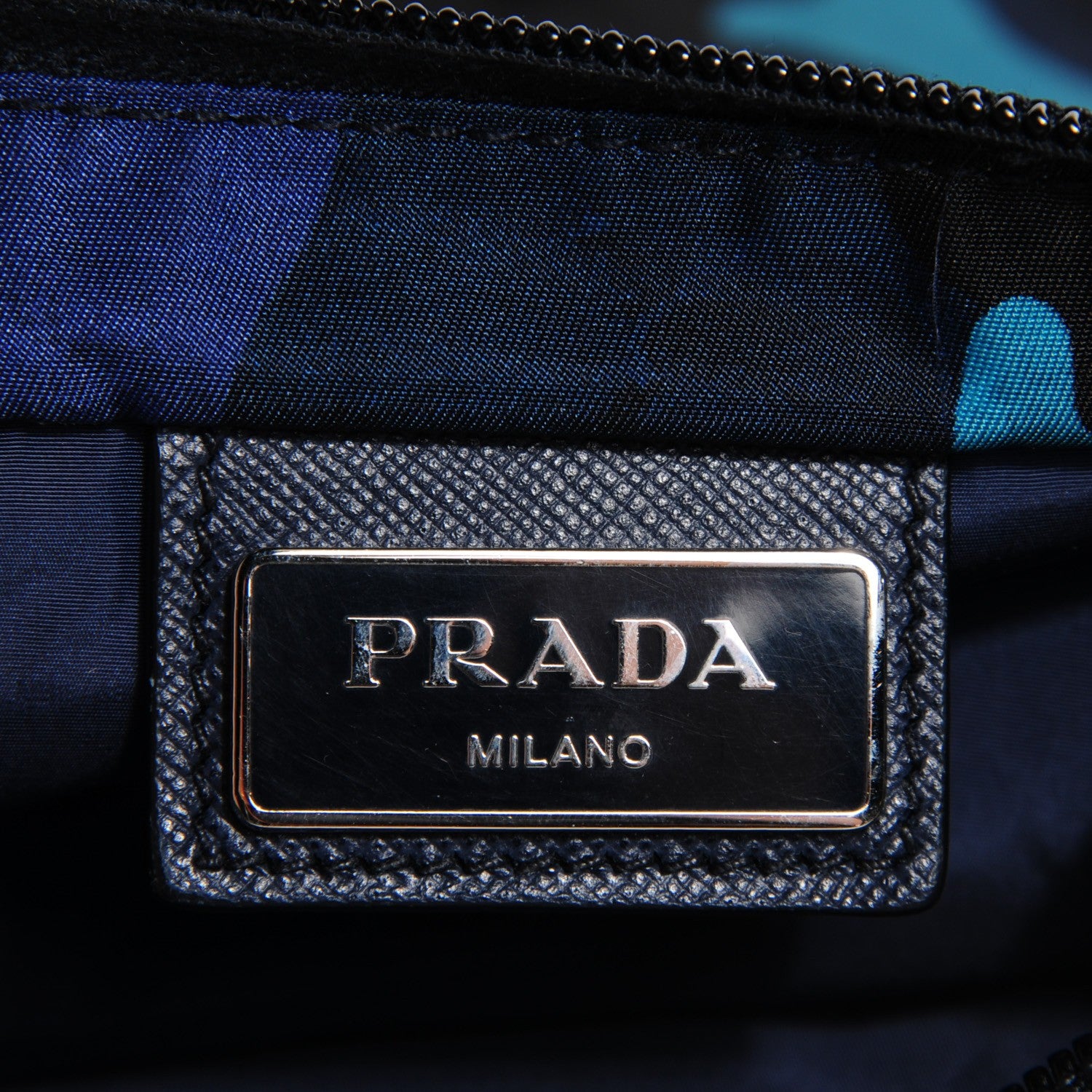 Prada Tessuto Nylon Small Camouflage Crossbody Bag Royal Blue 6 of 9